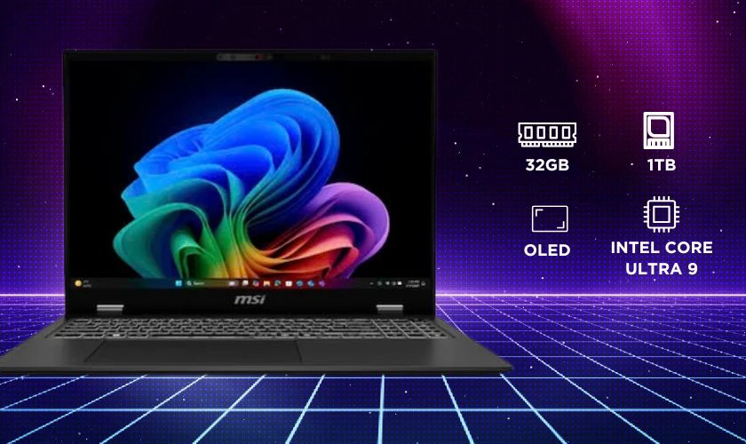 MSI Prestige A16 AI Evo sử dụng Intel Ultra 9 kết hợp RAM 32GB