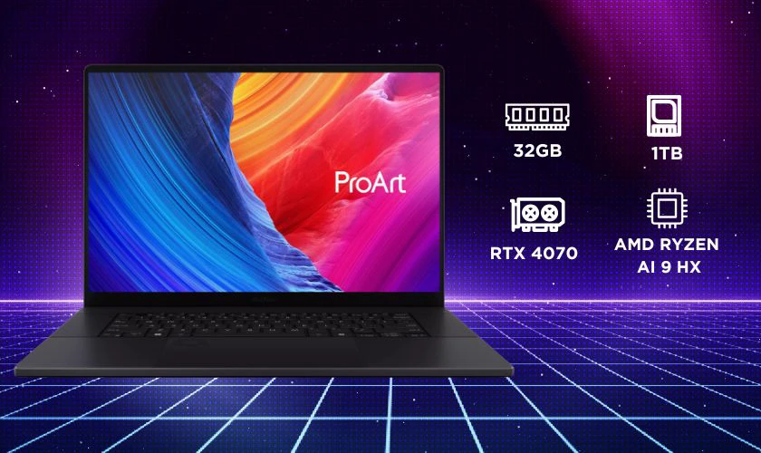 ASUS ProArt P16 được tối ưu cho công việc đồ họa chuyên nghiệp với cấu hình mạnh
