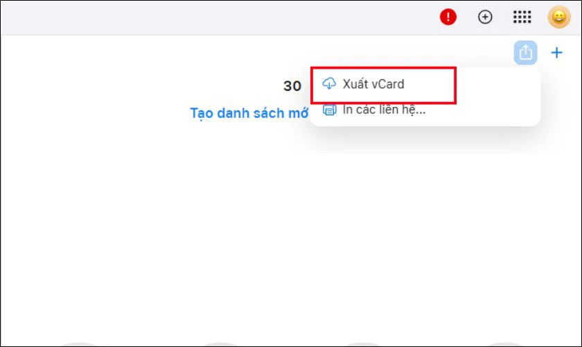 Bước 3: Tải danh bạ về máy tính