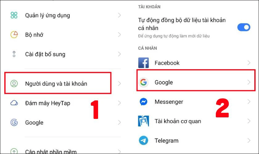 Bước 6: Đồng bộ tài khoản Google với Android
