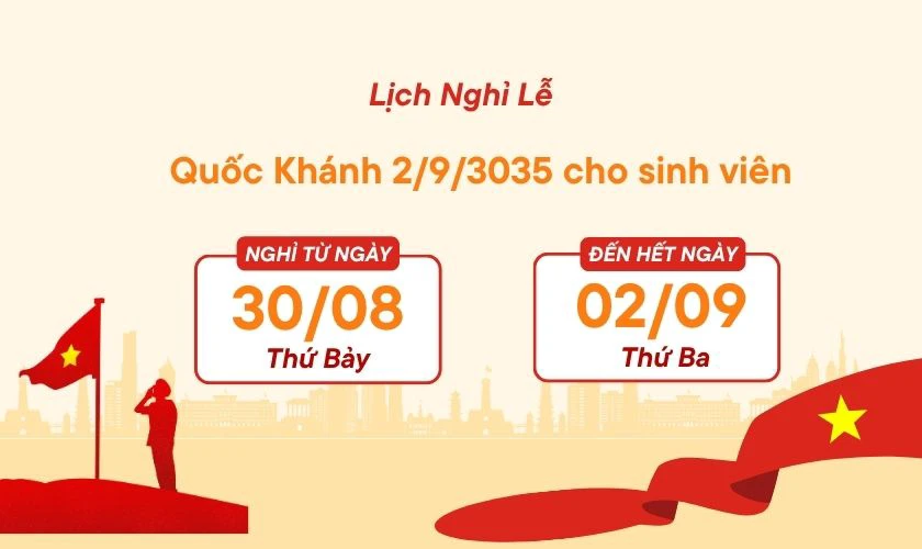 Lịch nghỉ lễ 2/9 sinh viên năm 2025 mới nhất