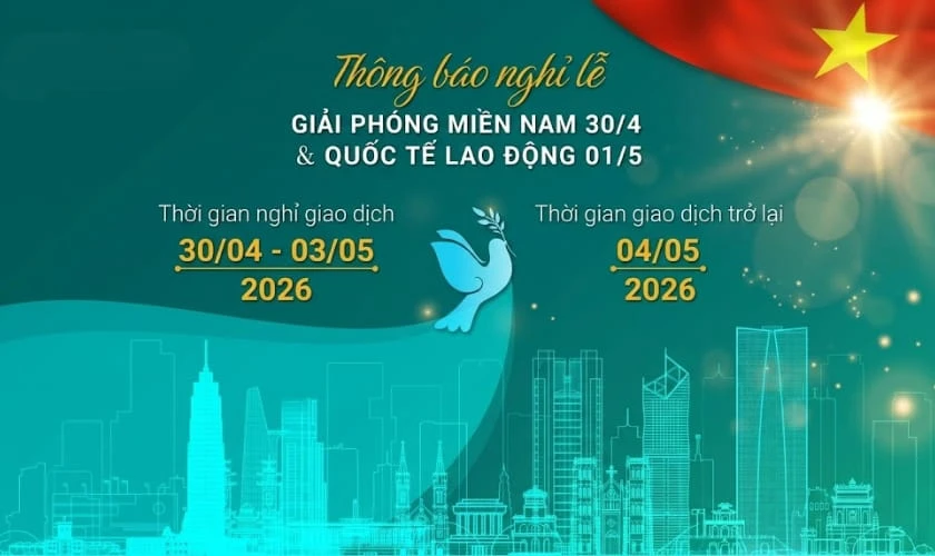 Lịch nghỉ lễ 30/4 của ngân hàng