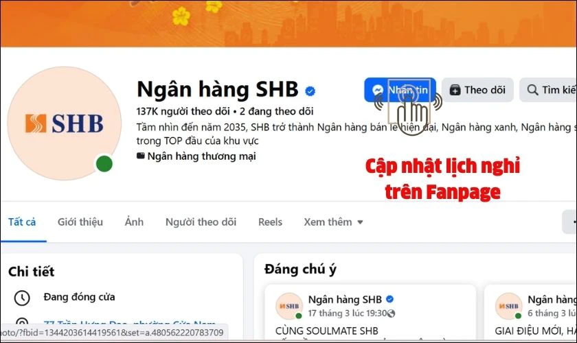 Cách tra cứu lịch nghỉ lễ 30/4 của ngân hàng SHB 2026