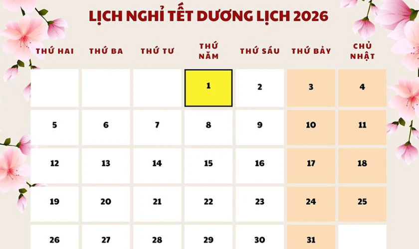 Lịch nghỉ tết ngân hàng 2026