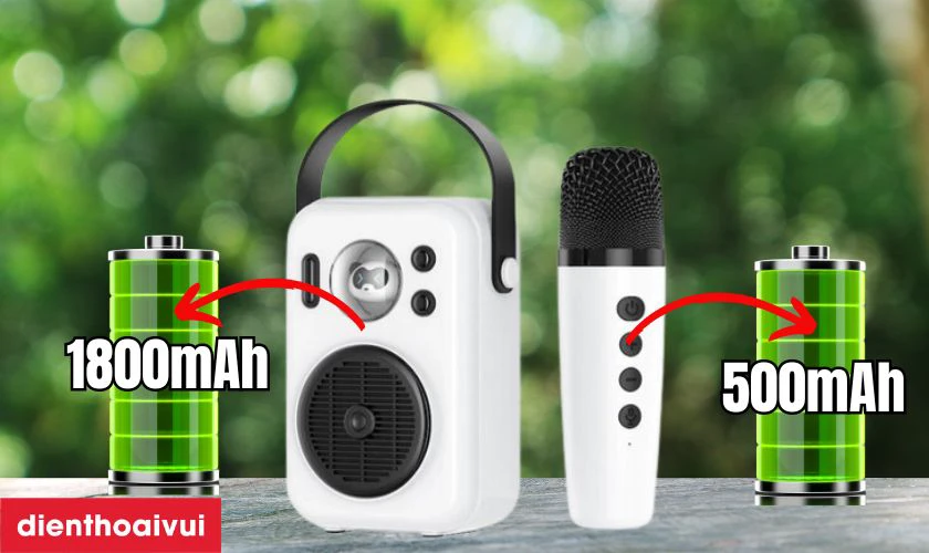 Dung lượng pin lên đến 1800mAh