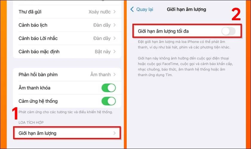 Tắt Giới hạn Âm lượng