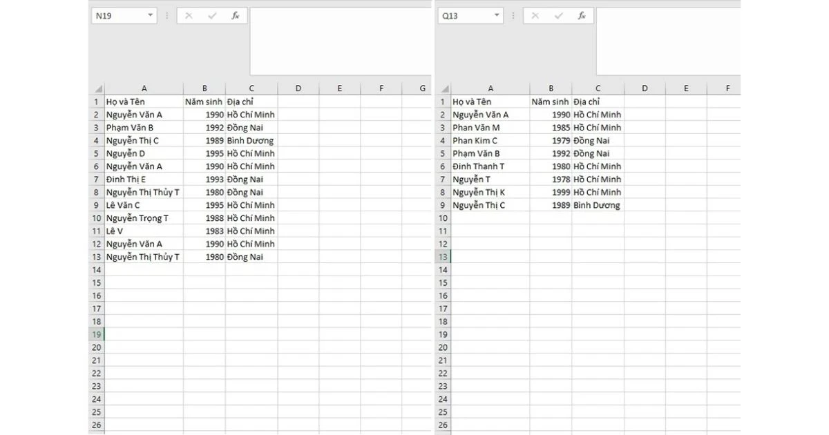 oại bỏ trùng lặp trong Excel bằng cách sử dụng Pivot Table