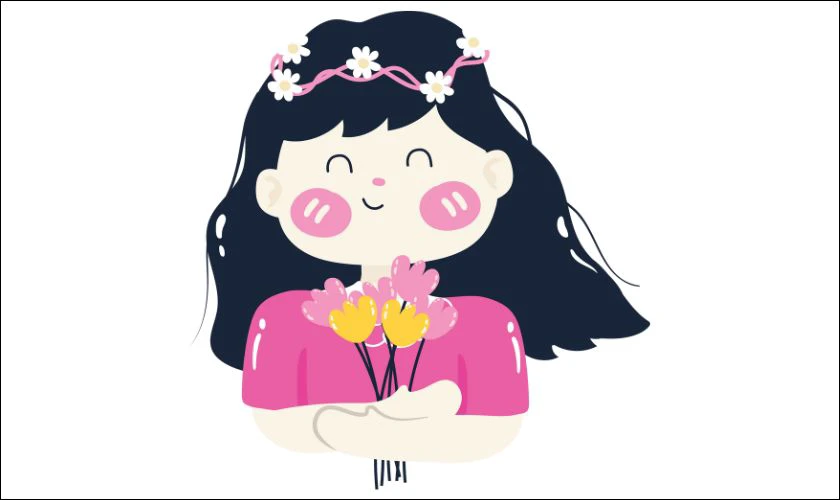 Logo chúc mừng ngày 20/10 cô bé ngại ngùng