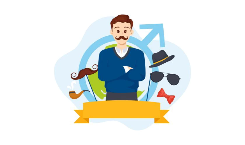 Logo Ngày Quốc tế Đàn ông đẹp nhất màu xanh
