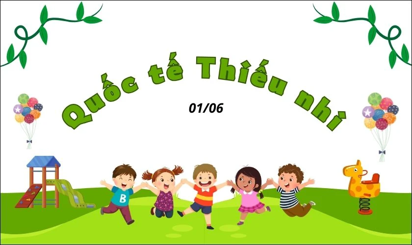 Thiết kế logo Quốc tế thiếu nhi đơn giản, dễ nhận diện