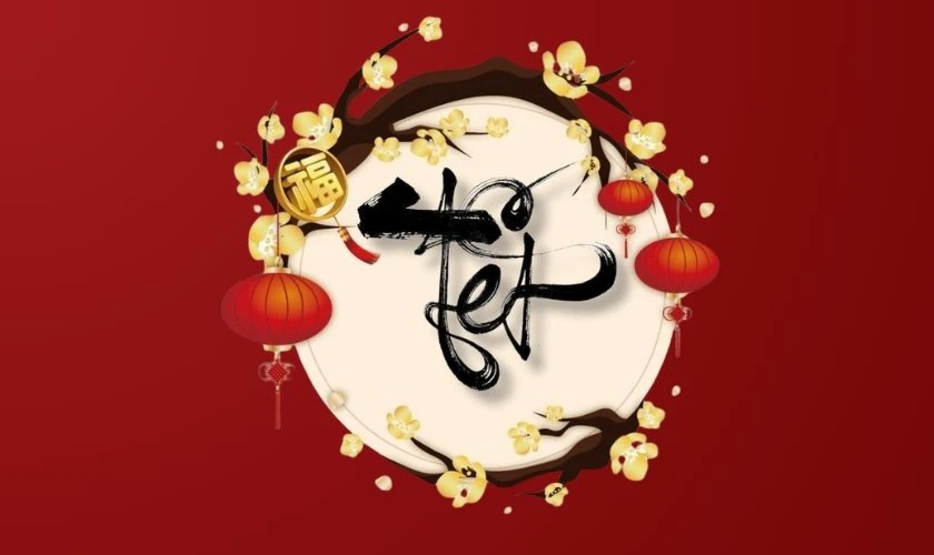 Logo Tết 2026 chủ đề hoa mai hoa đào ngày xuân