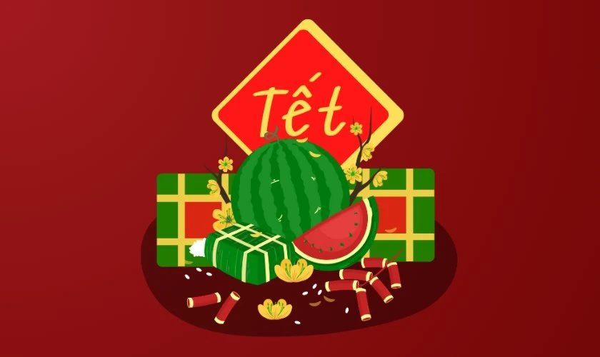 Logo Tết 2026 chủ đề mâm ngũ quả rõ nét