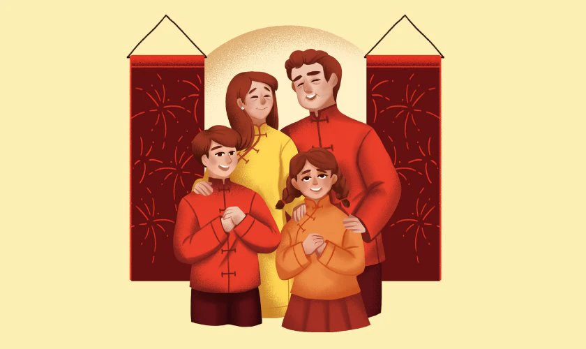 Logo Tết 2026 chủ đề gia đình sum vầy vui vẻ