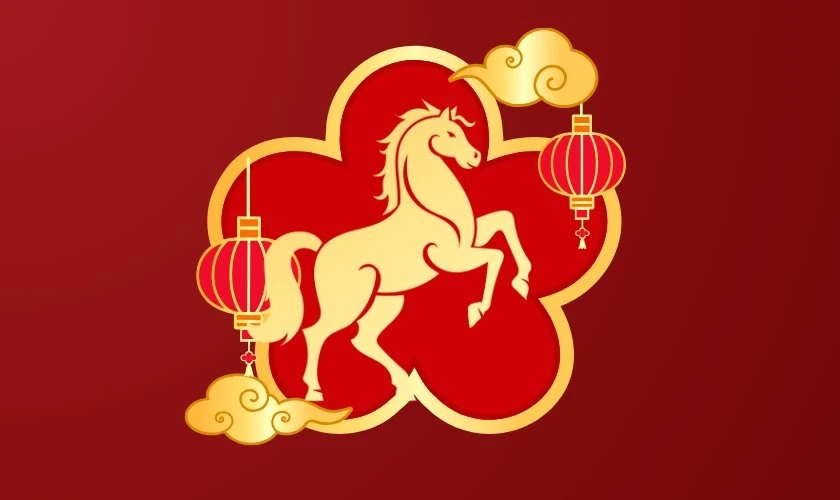 Logo Tết 2026 màu đỏ rực rỡ