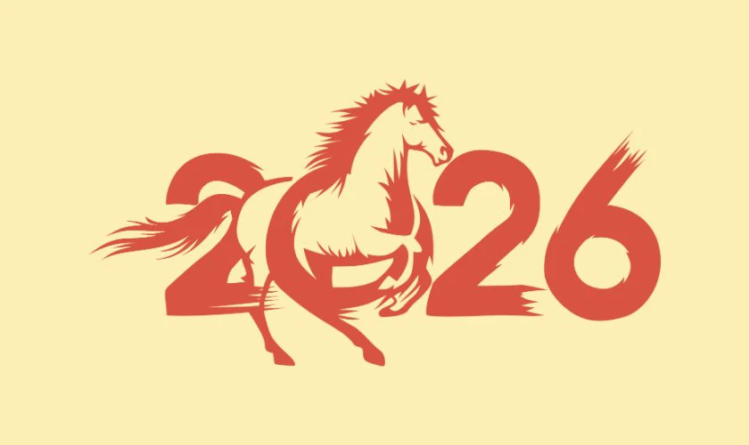 Logo Tết 2026 biểu tượng con Ngựa