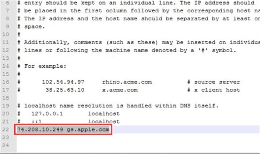 Xóa dòng gs.apple.com