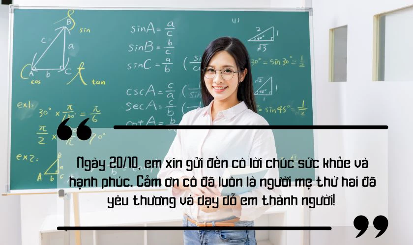 Lời chúc 20/10 hay cho cô giáo