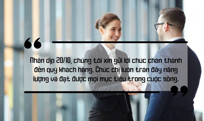 Lời chúc 20/10 cho đối tác, khách hàng nữ