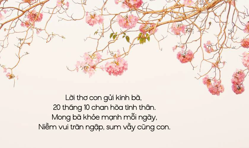 Lời chúc cho bà hay