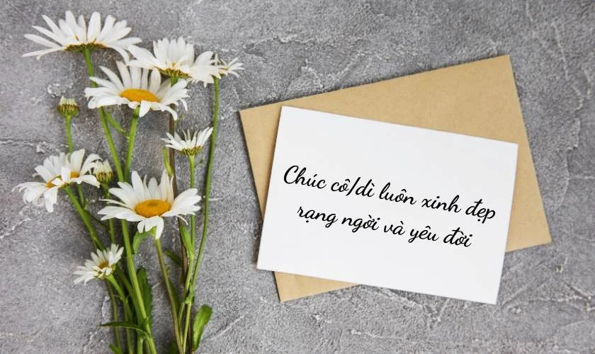 Hình ảnh lời chúc 20/10 cho cô dì, thím, đẹp mắt, ấn tượng nhất