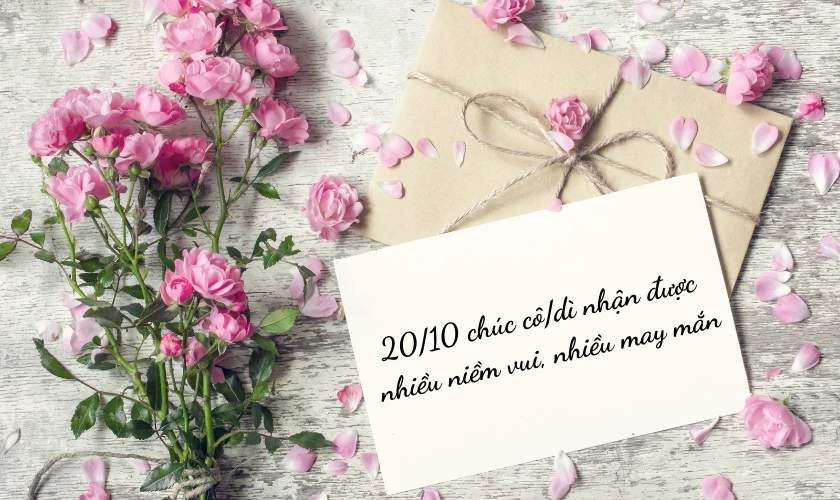 Hình ảnh lời chúc 20/10 cho cô dì, thím, đẹp mắt, ấn tượng