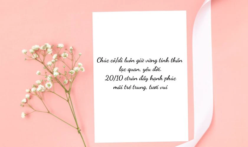 Hình ảnh lời chúc 20/10 cho cô dì, thím, đẹp mắt