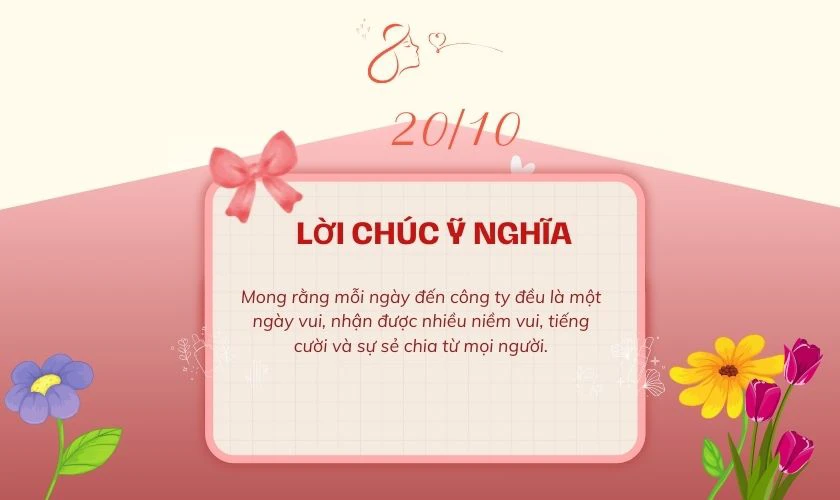 Lời chúc 20/10 cho các chị em đồng nghiệp ý nghĩa