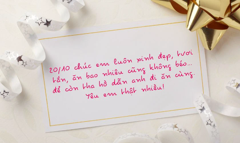 Lời chúc 20/10 cho người yêu hài hước