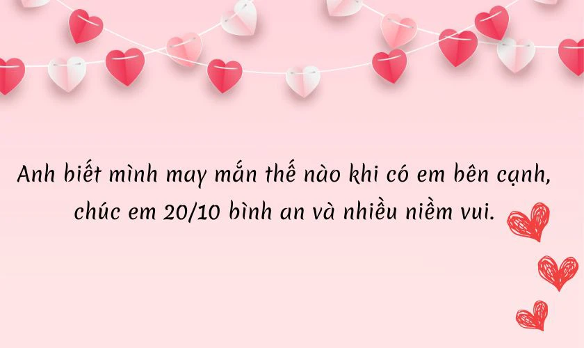 Mẫu câu chúc 20/10 gửi cho người yêu