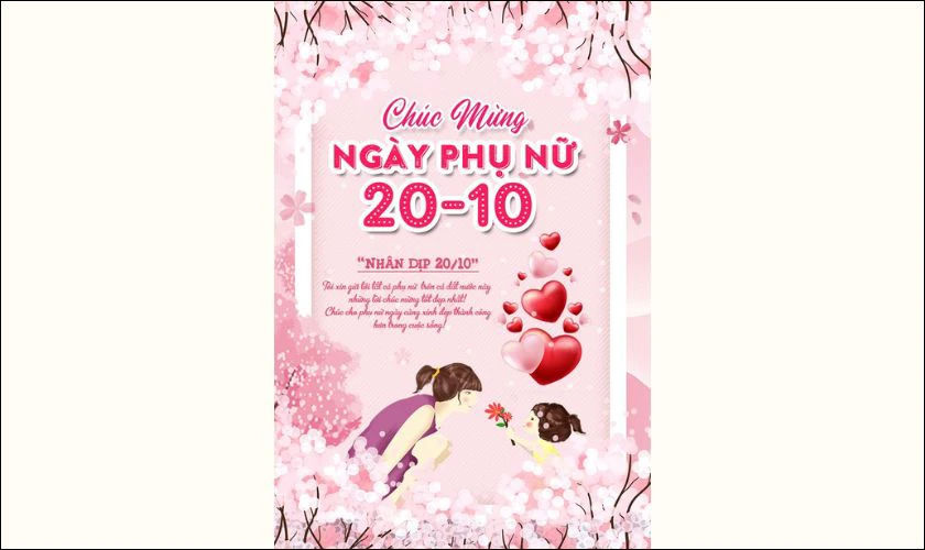 Ảnh lời chúc mừng 20/10 ý nghĩa