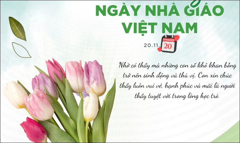 Lời chúc dành cho thầy cô bộ môn Toán ngày 20/11