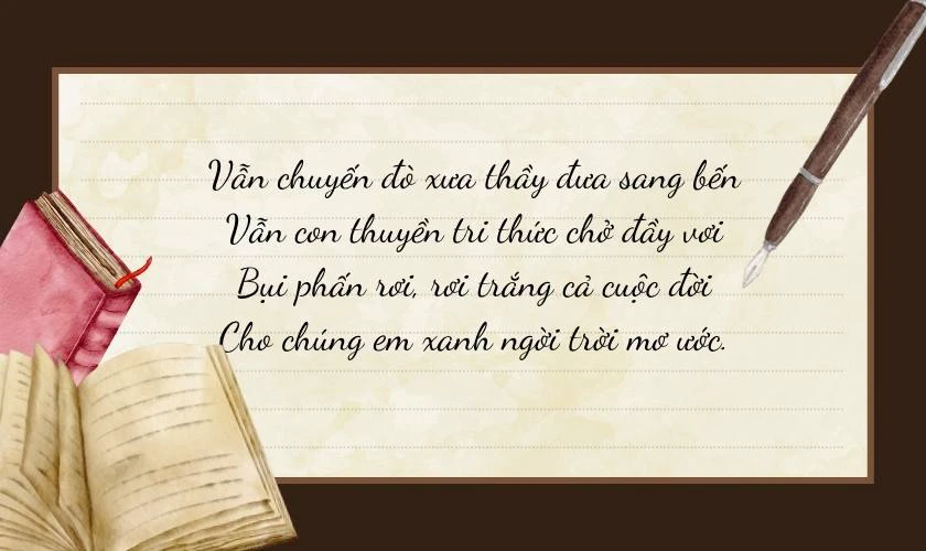 Lời chúc 20 11 cho thầy bằng thơ