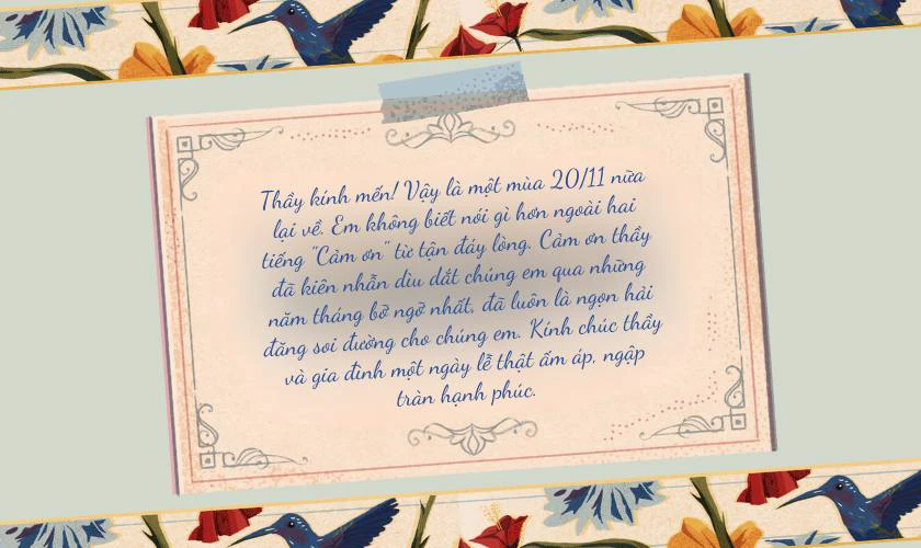 Lời chúc 20 11 cho thầy dài, xúc động