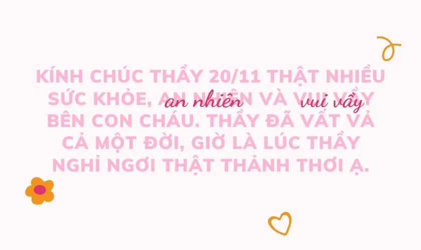 Lời chúc 20 11 cho thầy giáo đã về hưu