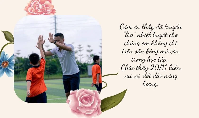 Lời chúc 20 11 cho thầy thể dục