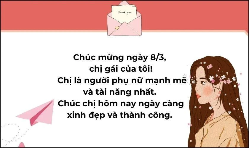 Hình ảnh lời nói Quốc tế Phụ nữ tặng chị gái 2025 đẹp mắt