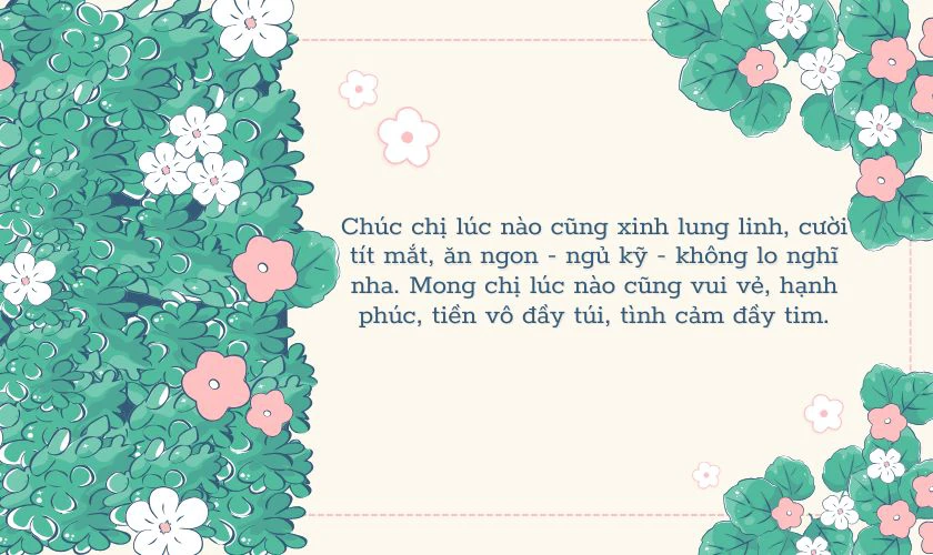 Hình ảnh lời chúc 8/3 cho chị chồng