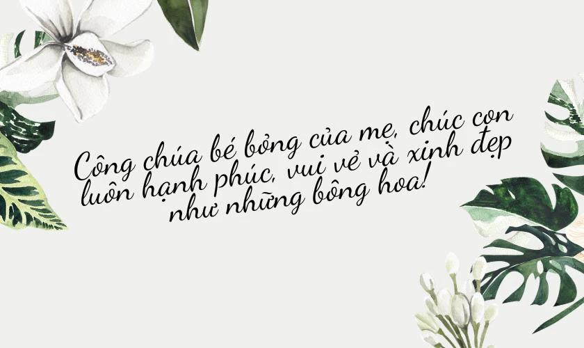 Hình ảnh lời chúc 8/3 cho con gái 2025 đáng yêu