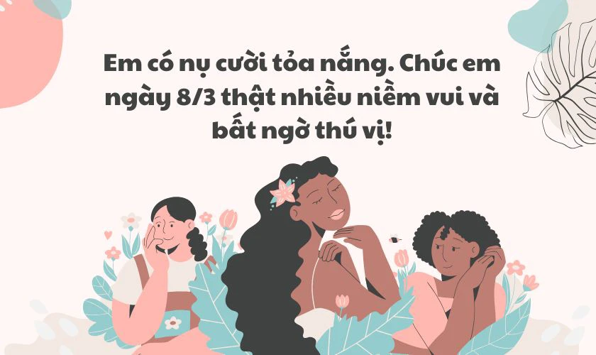 Hình ảnh lời chúc 8/3 cho em gái 2025