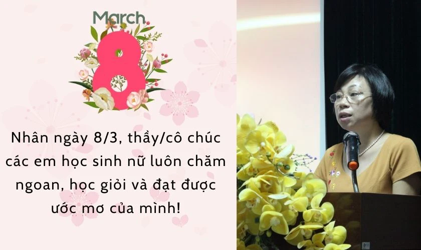 Lời chúc 8/3 cho học sinh nữ từ Hiệu trưởng