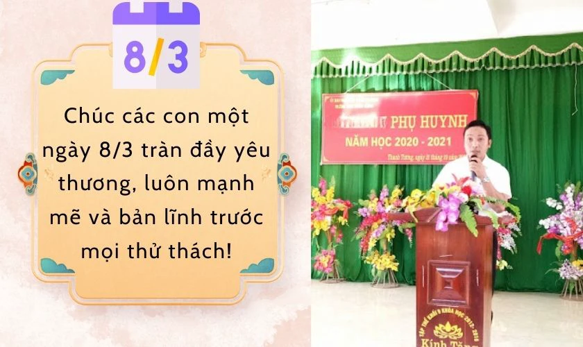 Lời chúc 8/3 cho học sinh nữ từ phụ huynh học sinh