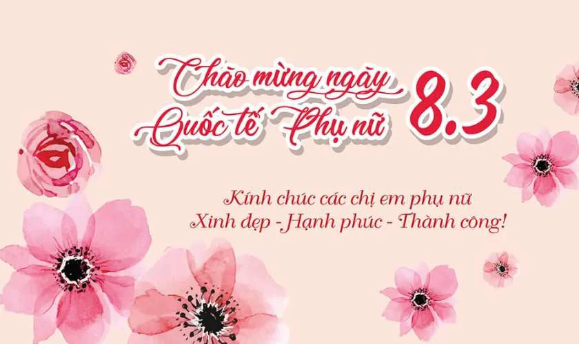 Hình ảnh lời chúc 8/3 cho khách hàng nữ độc đáo