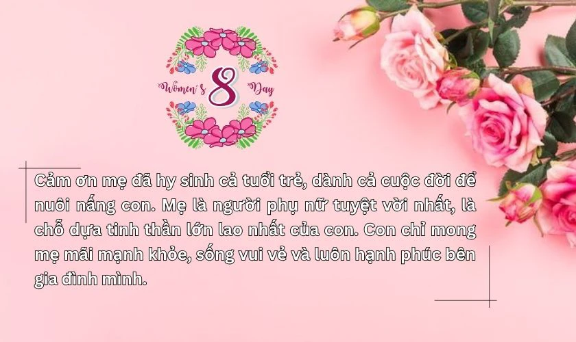 Lời chúc 8/3 tặng mẹ dài nhất, ý nghĩa nhất 2025