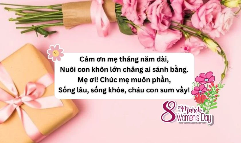 Lời nói Quốc tế phụ nữ tặng mẹ bằng thơ độc đáo