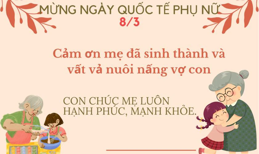 Hình lời chúc 8/3 cho mẹ vợ 2025