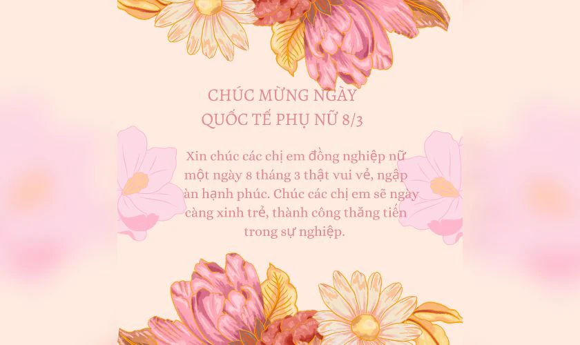 Hình ảnh câu chúc mừng 8/3 cho nhóm ý nghĩa