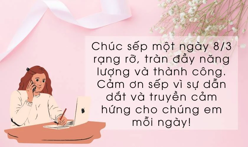 Hình ảnh lời chúc 8/3 cho sếp nữ 2025