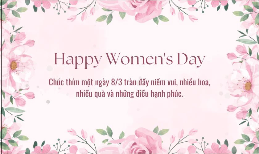 Hình ảnh lời chúc 8/3 cho thím hay