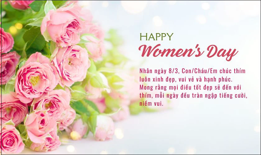 Hình ảnh đẹp lời chúc Quốc tế Phụ nữ dành cho thím
