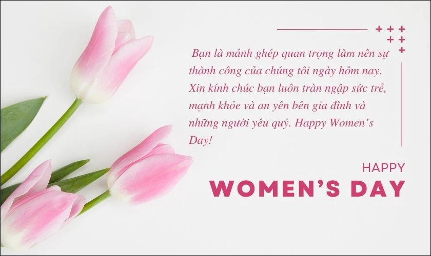 Câu chúc lịch sự gửi đến đối tác dịp Quốc tế Phụ nữ